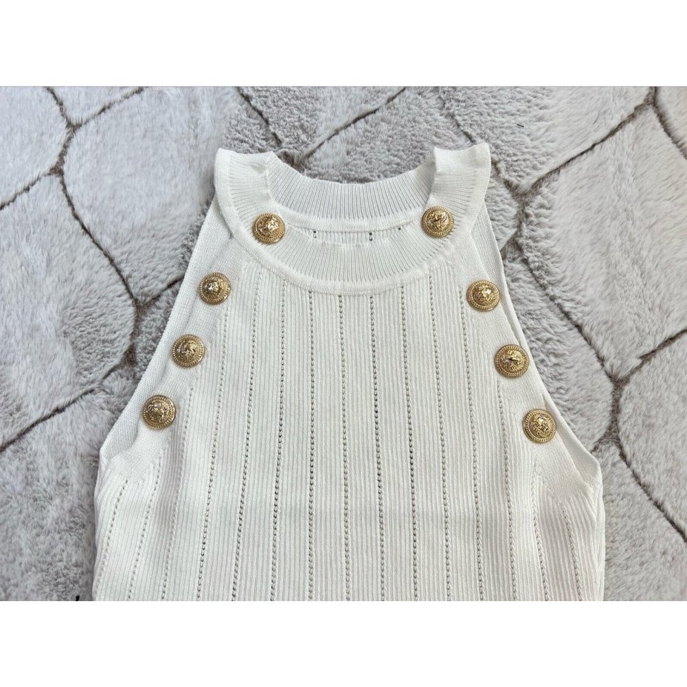 DAIMARAN Rome Women's Matching Set 2 Pieces Tank Top + Pants White M - Picture 3 of 8